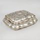 Handcrafted White Metal Ornate Storage Box Vintage Design